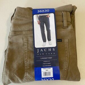 Jachs New York Men’s Straight Fit Flex Waistband 5-Pocket Pants, Size 36X30